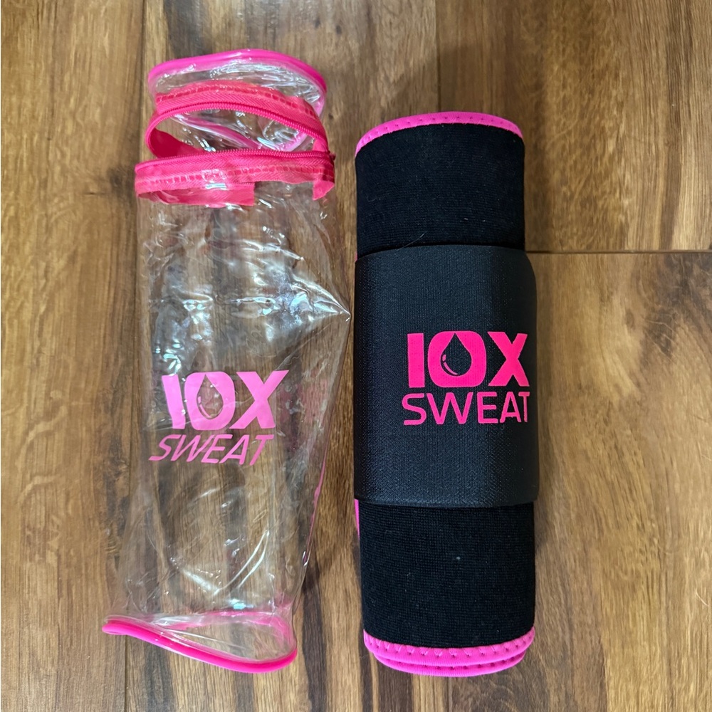 10X Sweat Black and Pink Waist Trimmer Wrap